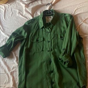 Olive Mossimo Boyfriend Shirt